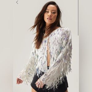 Mixed Sequin Tassel Jacket Nasty Gal NWT